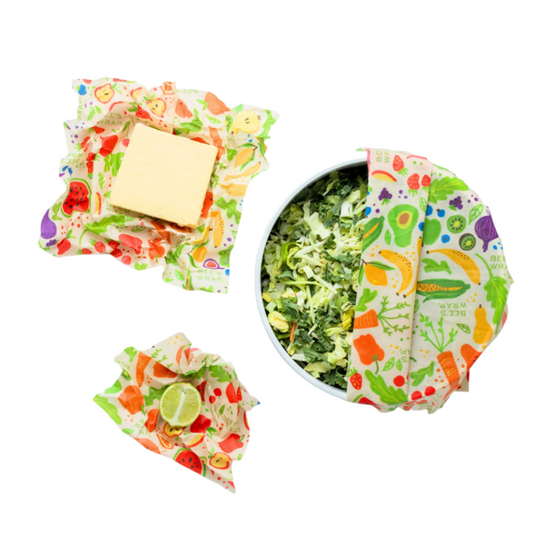 Organic Reusable Food Wrap Assorted 3 Pack-Garden Party