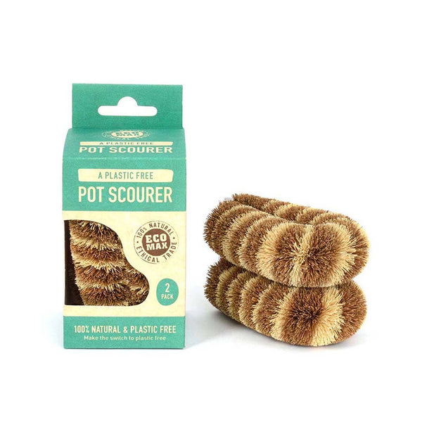 Coconut Fiber Premium Pot Scourer (Twin Pack) - 100% Natural