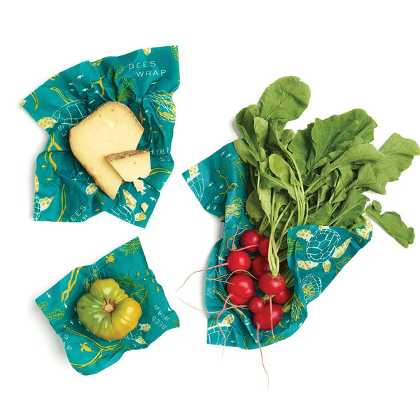 Organic Reusable Food Wrap Assorted 3 Pack - Oceans