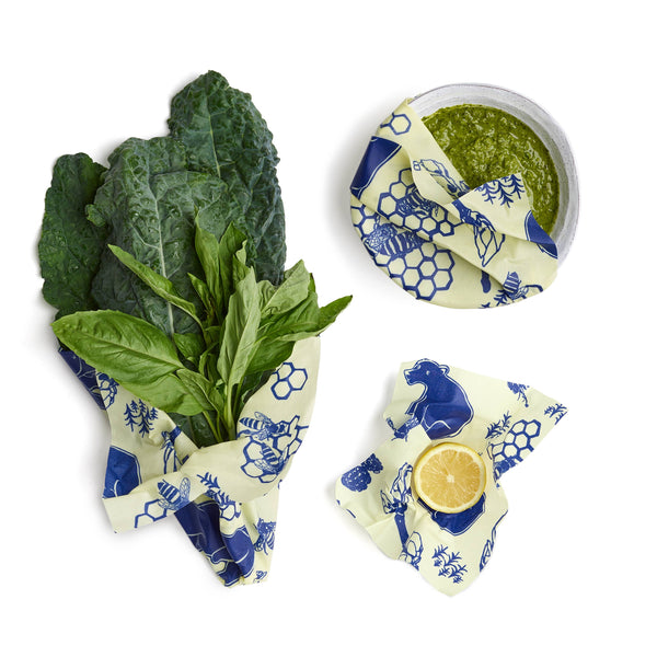 Organic Reusable Food Wrap Assorted 3 Pack - Bees & Bears